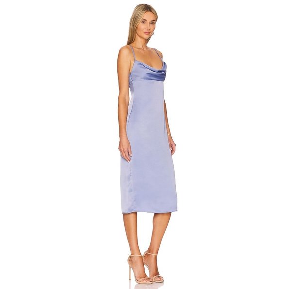 WeWoreWhat NWT Cowl Midi Dress in Slate Blue size 6 - Picture 8 of 8